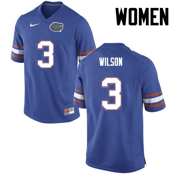 Women's NCAA Florida Gators Marco Wilson #3 Stitched Authentic Nike Blue College Football Jersey EJT6565SJ